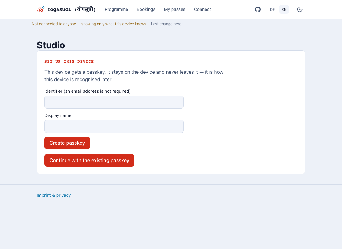 Creating a passkey
